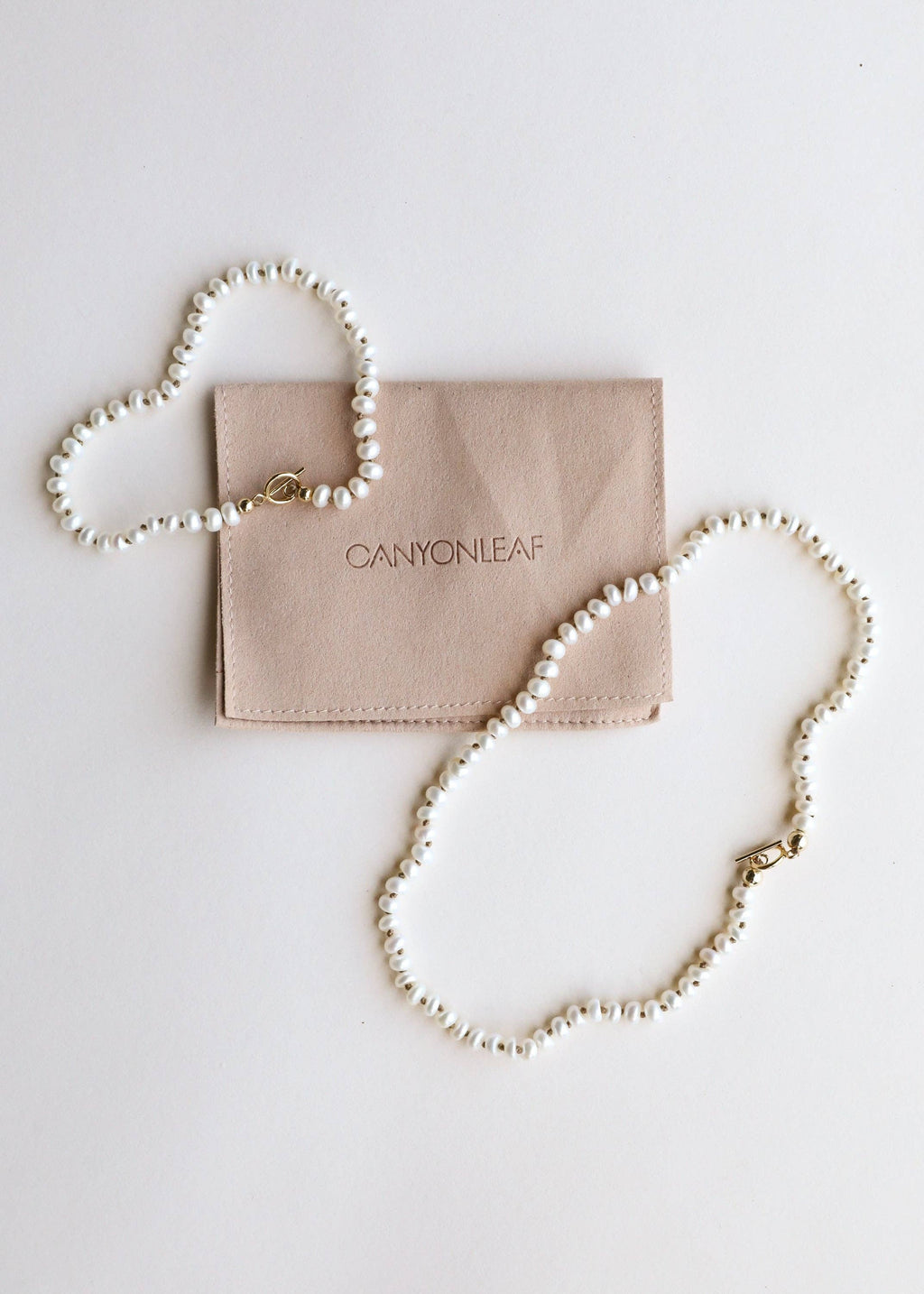 Dainty Natural Pearl Necklace + 14k Gold Filled Toggle: 15" Necklace