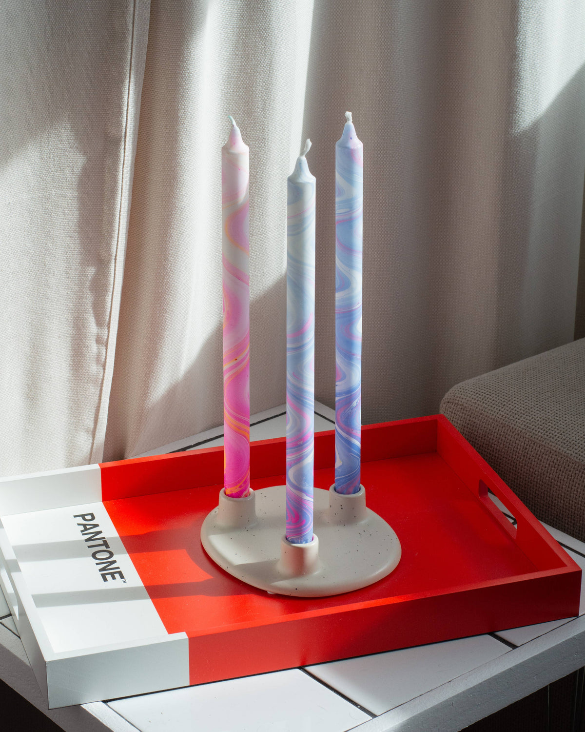 Taper candle (Long)- marble decorations 35 cm! each