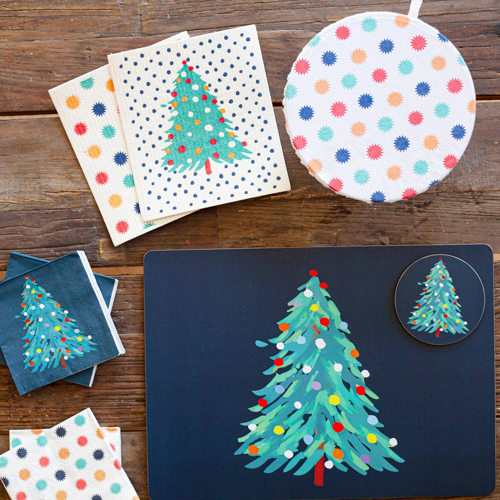 ABSTRACT CHRISTMAS TREE Paper Napkins, Pack of 20