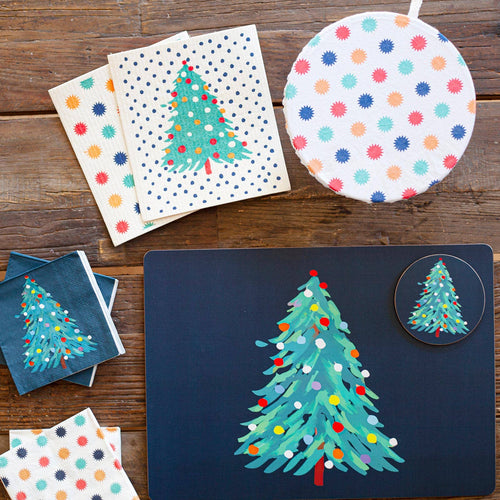 ABSTRACT CHRISTMAS TREE Paper Napkins, Pack of 20