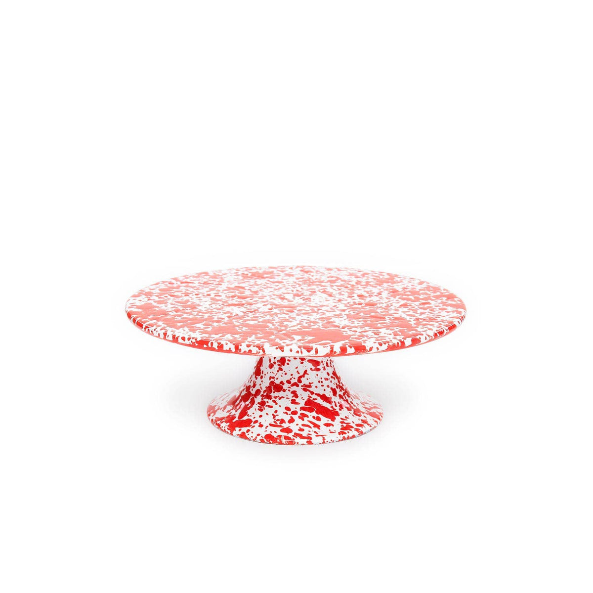 Splatter Enamelware Cake Stand: Red Splatter
