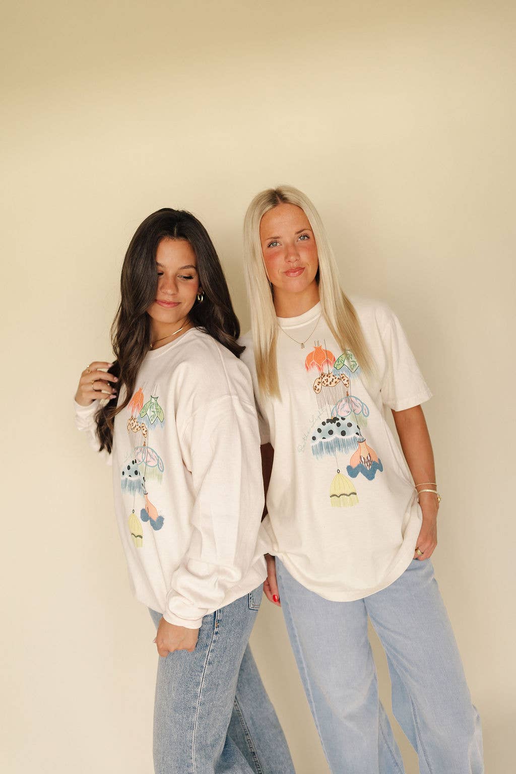 Be The Light  Vintage Lamp Shades Graphic Sweatshirt: Large