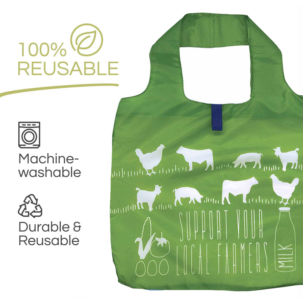 LOCAL FARMERS blu Bag Reusable Shopper Tote