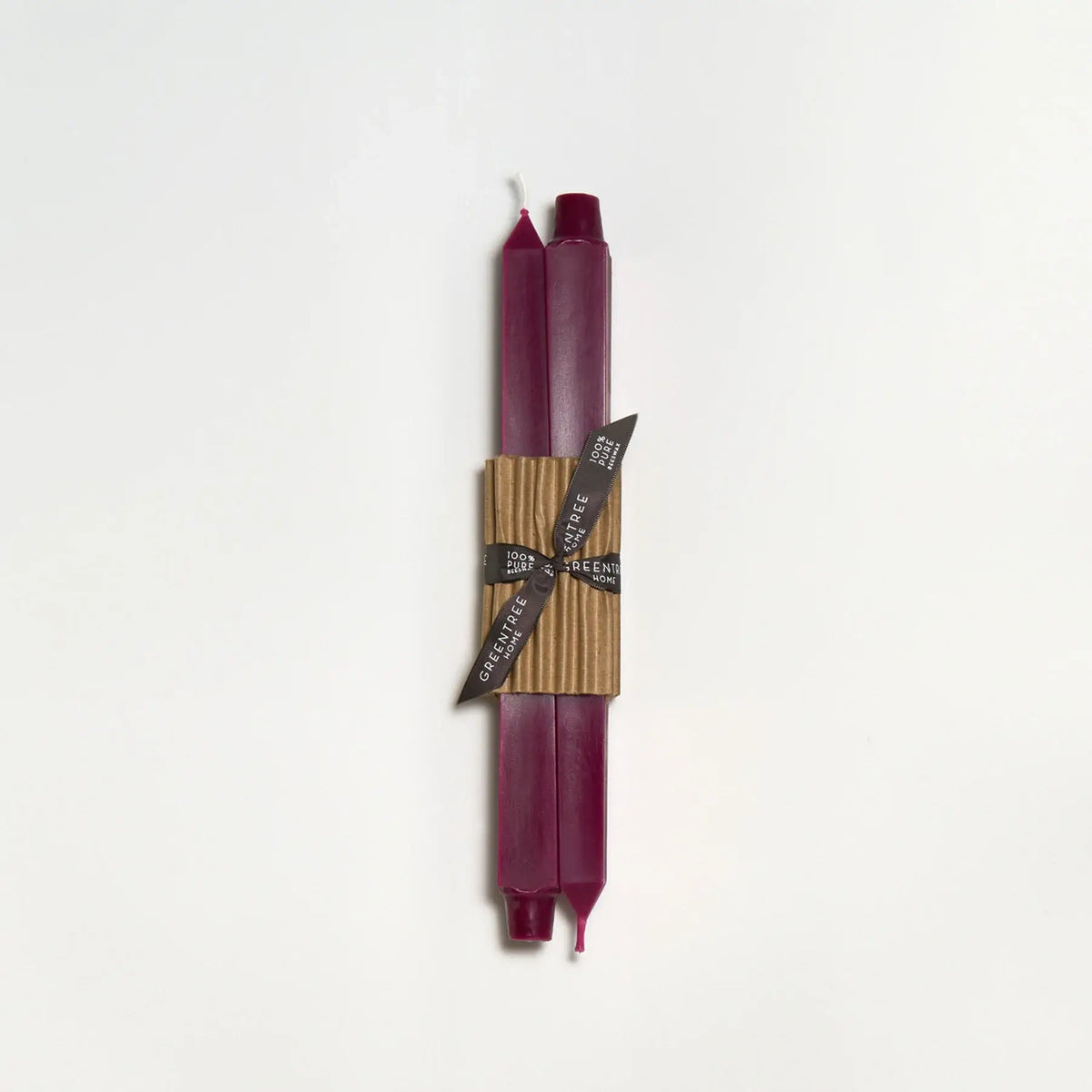 12" Square Taper Handmade Beeswax Candles: Moon dust