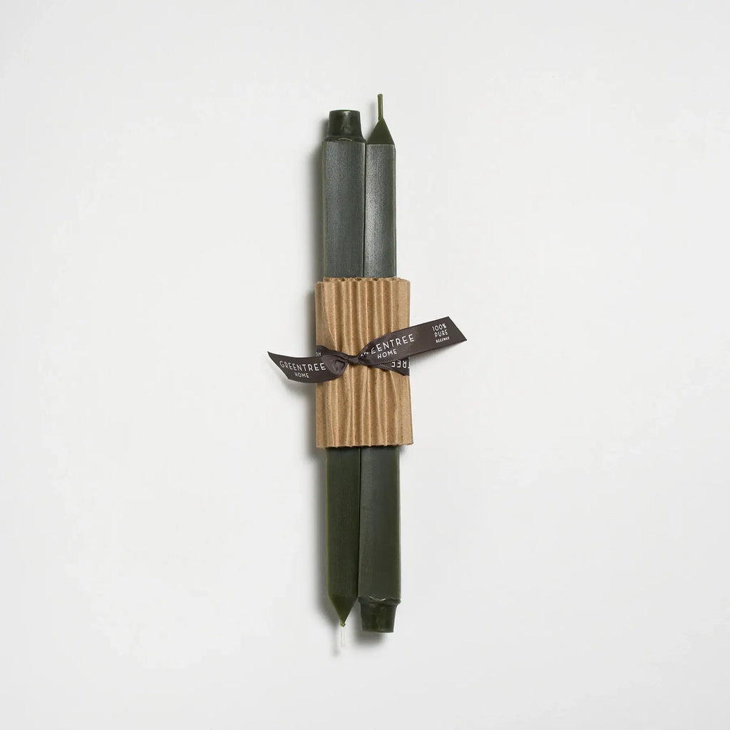 12" Square Taper Handmade Beeswax Candles: Moon dust