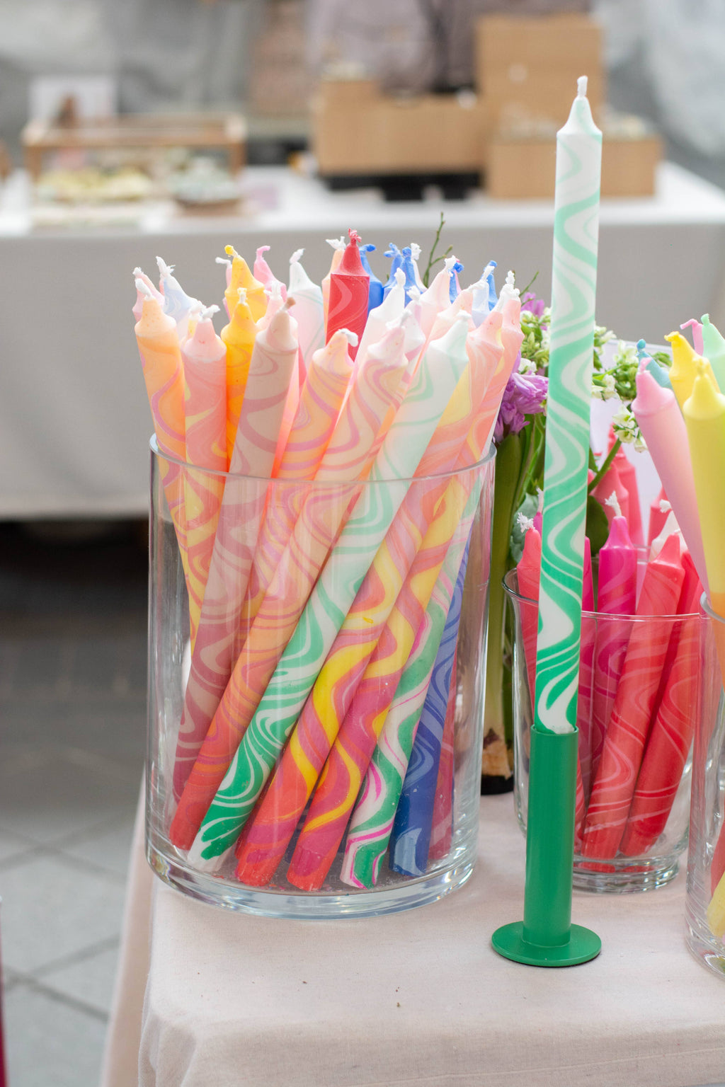 Taper candle (Long)- marble decorations 35 cm! each