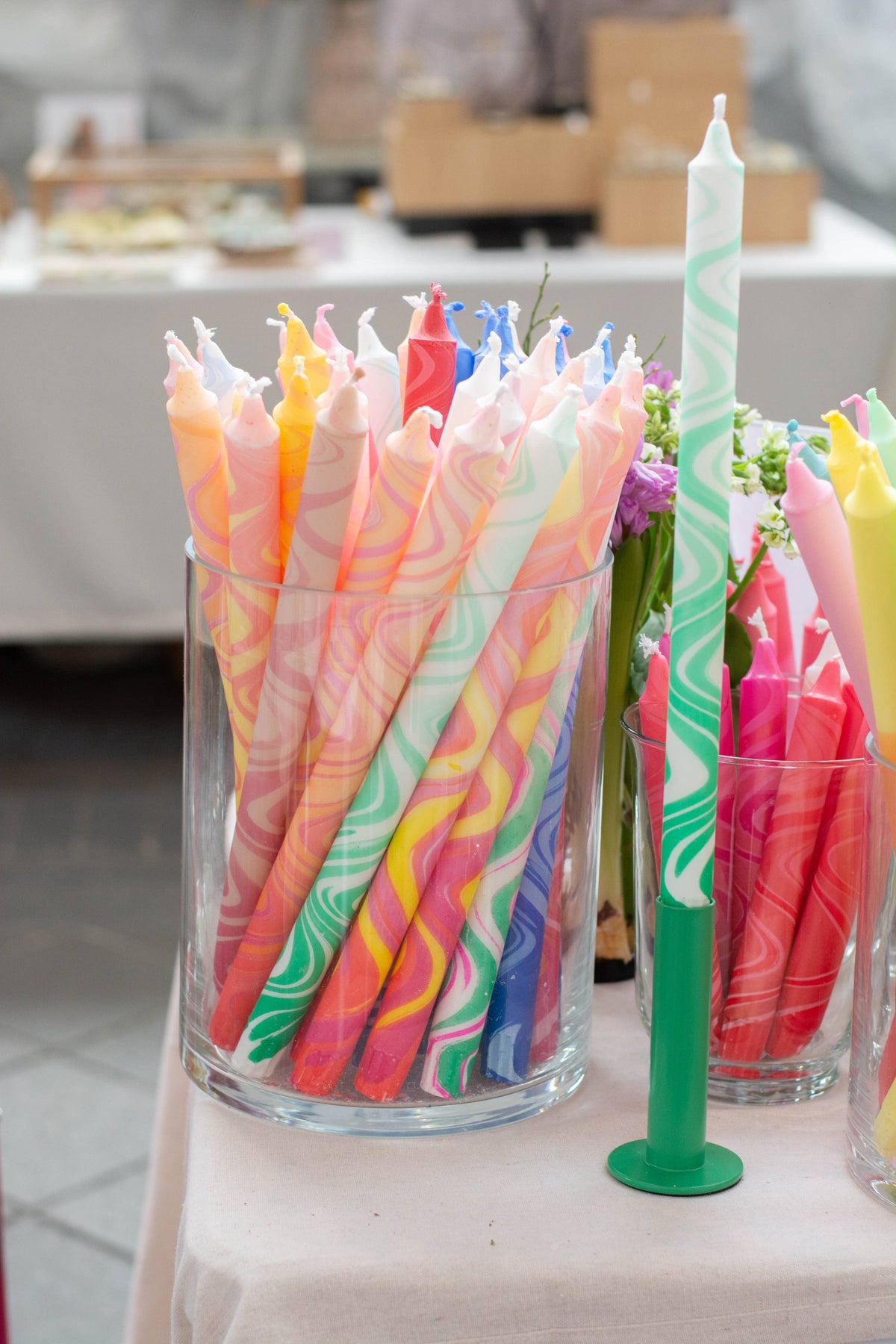 Taper candle (Long)- marble decorations 35 cm! each