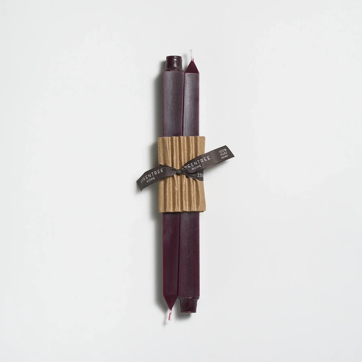 12" Square Taper Handmade Beeswax Candles: Bamboo