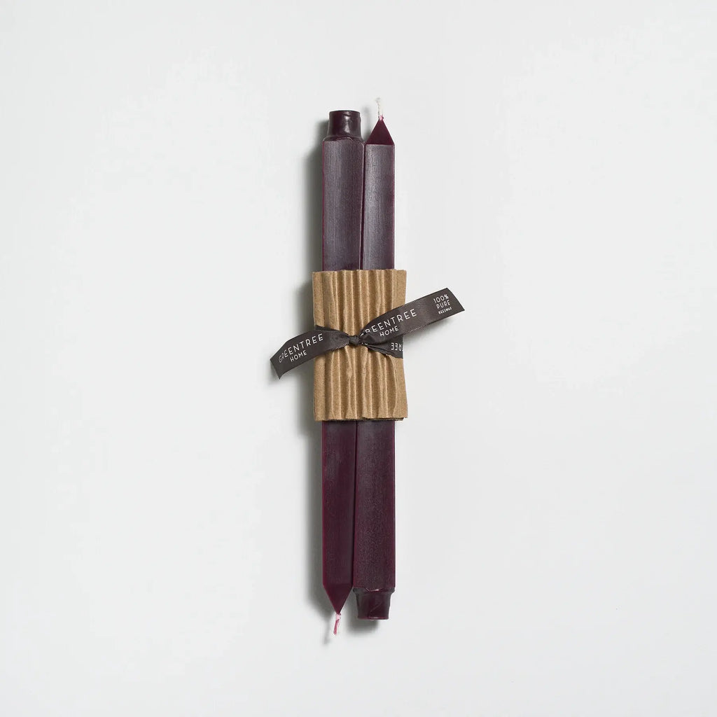 12" Square Taper Handmade Beeswax Candles: Natural