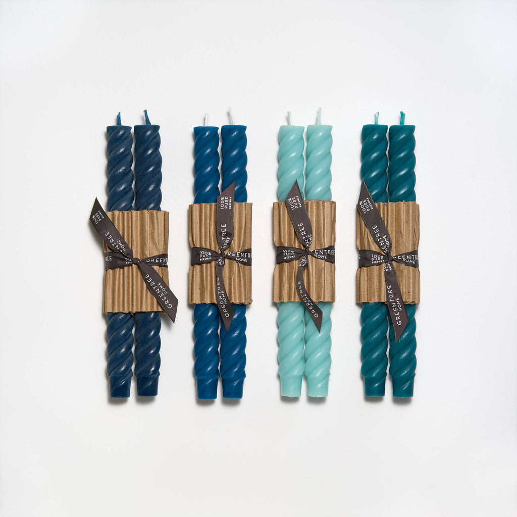 10" Rope Taper Handmade Beeswax Candles: Bittersweet