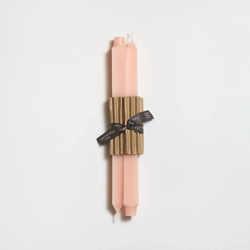 12" Square Taper Handmade Beeswax Candles: Spring green