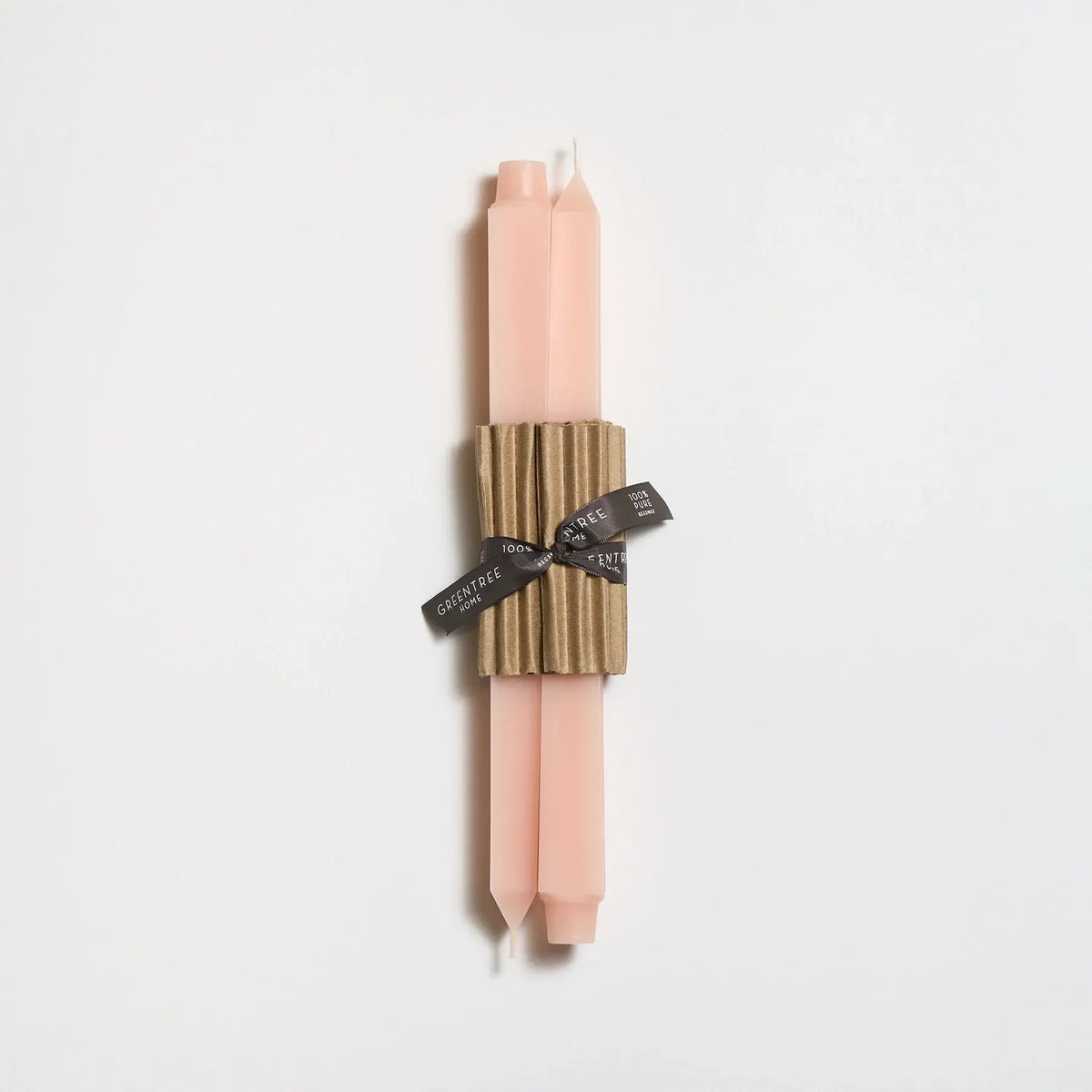 12" Square Taper Handmade Beeswax Candles: Bamboo