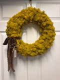 16" Reindeer Moss Yellow Wreath