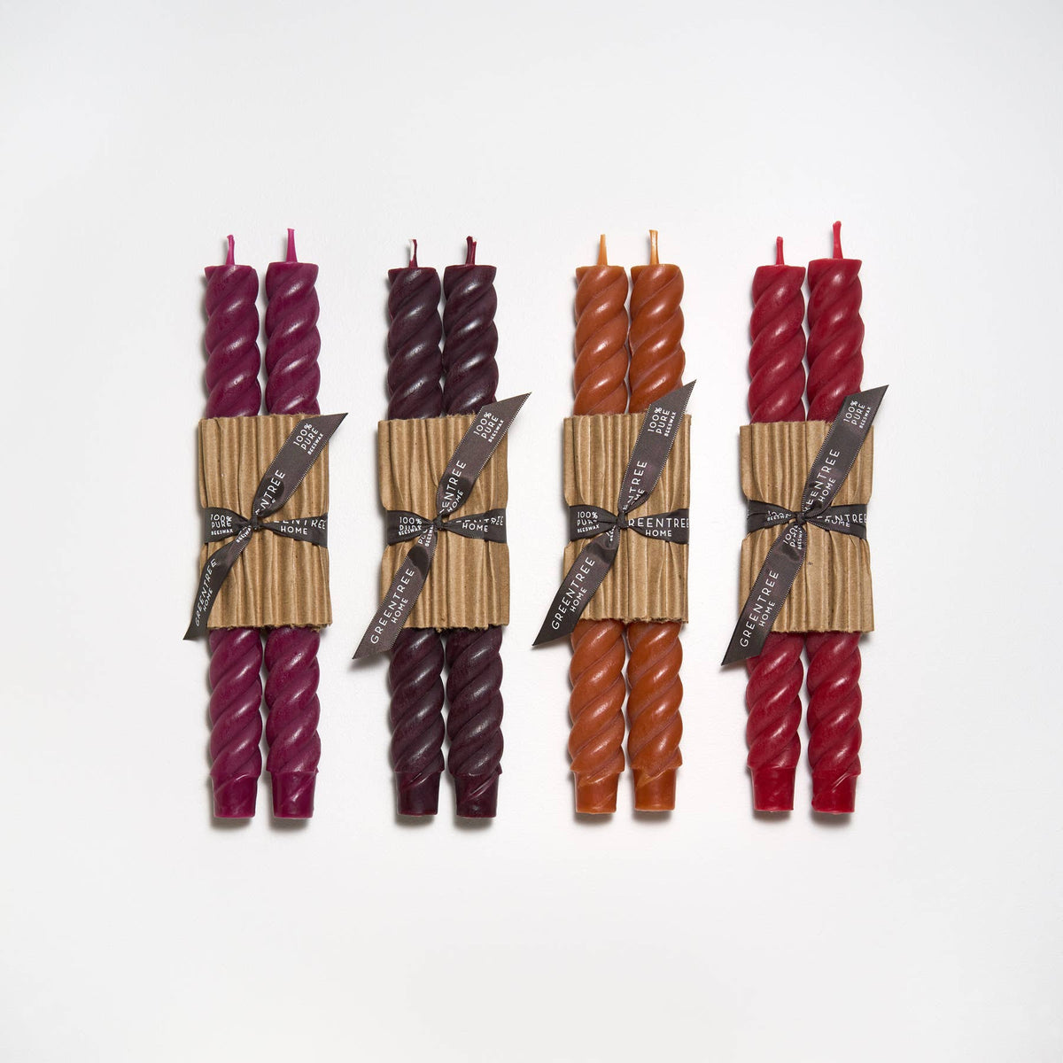 10" Rope Taper Handmade Beeswax Candles: Cobalt