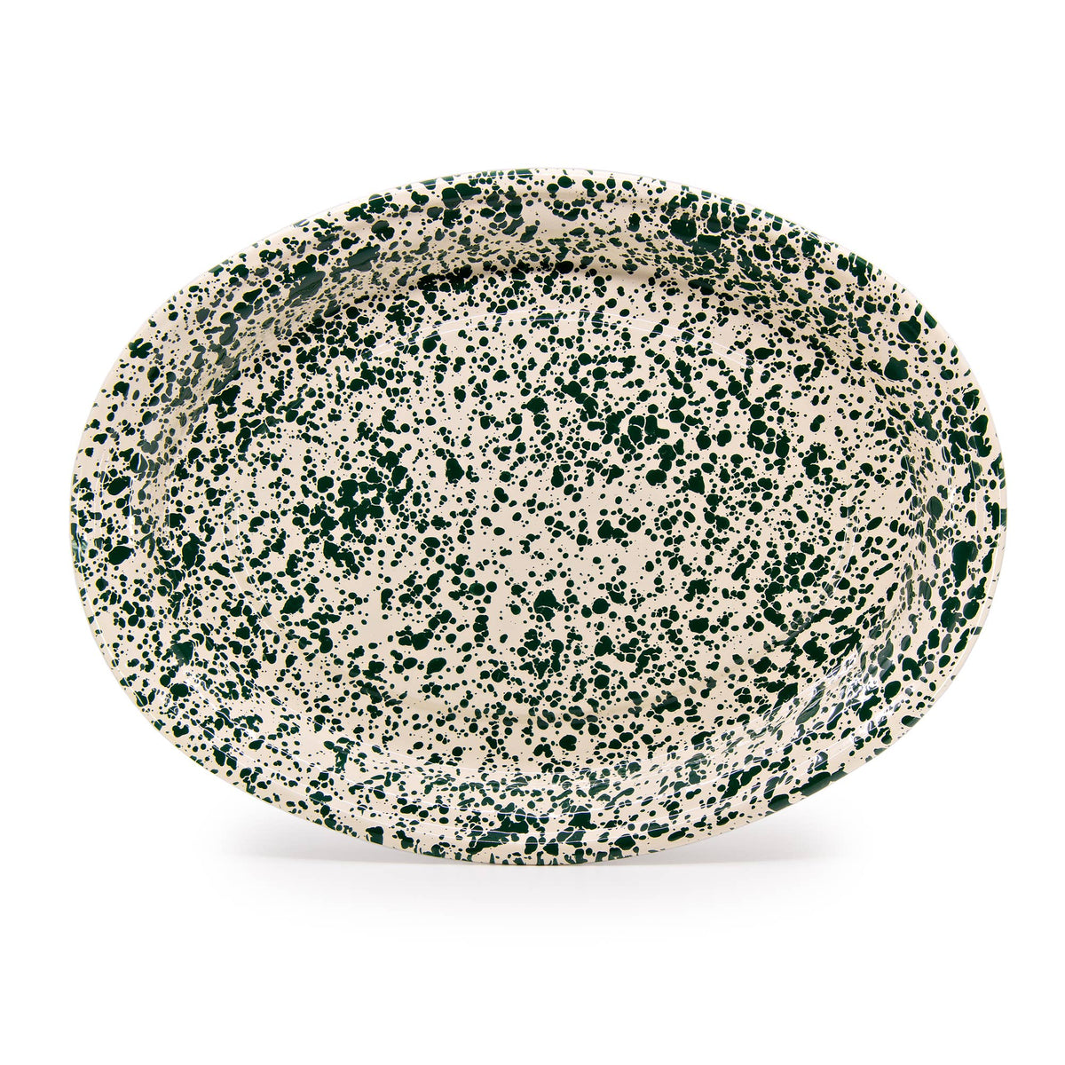 Splatter Enamelware Oval Platter: Red Splatter