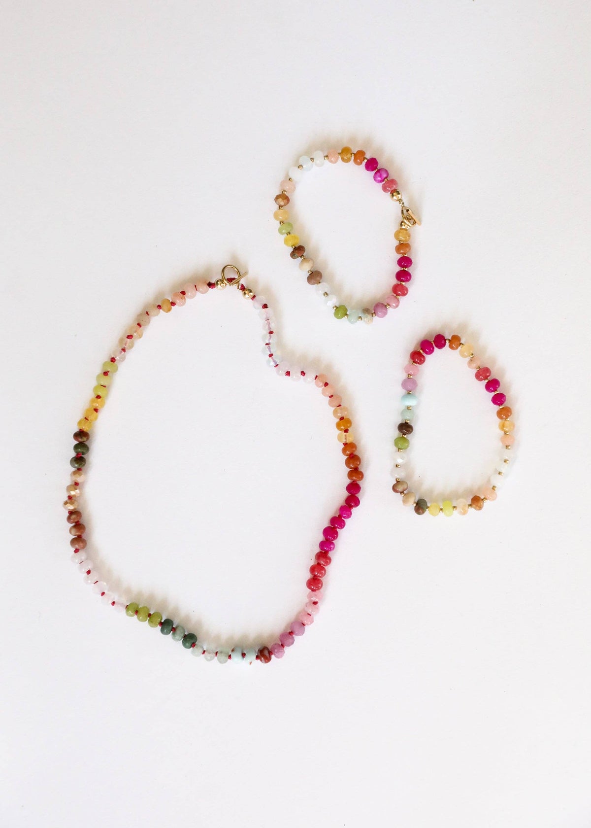 Natural Gemstone Bracelet + 14k Gold Filled Toggle : Sandbar: 6" Bracelet