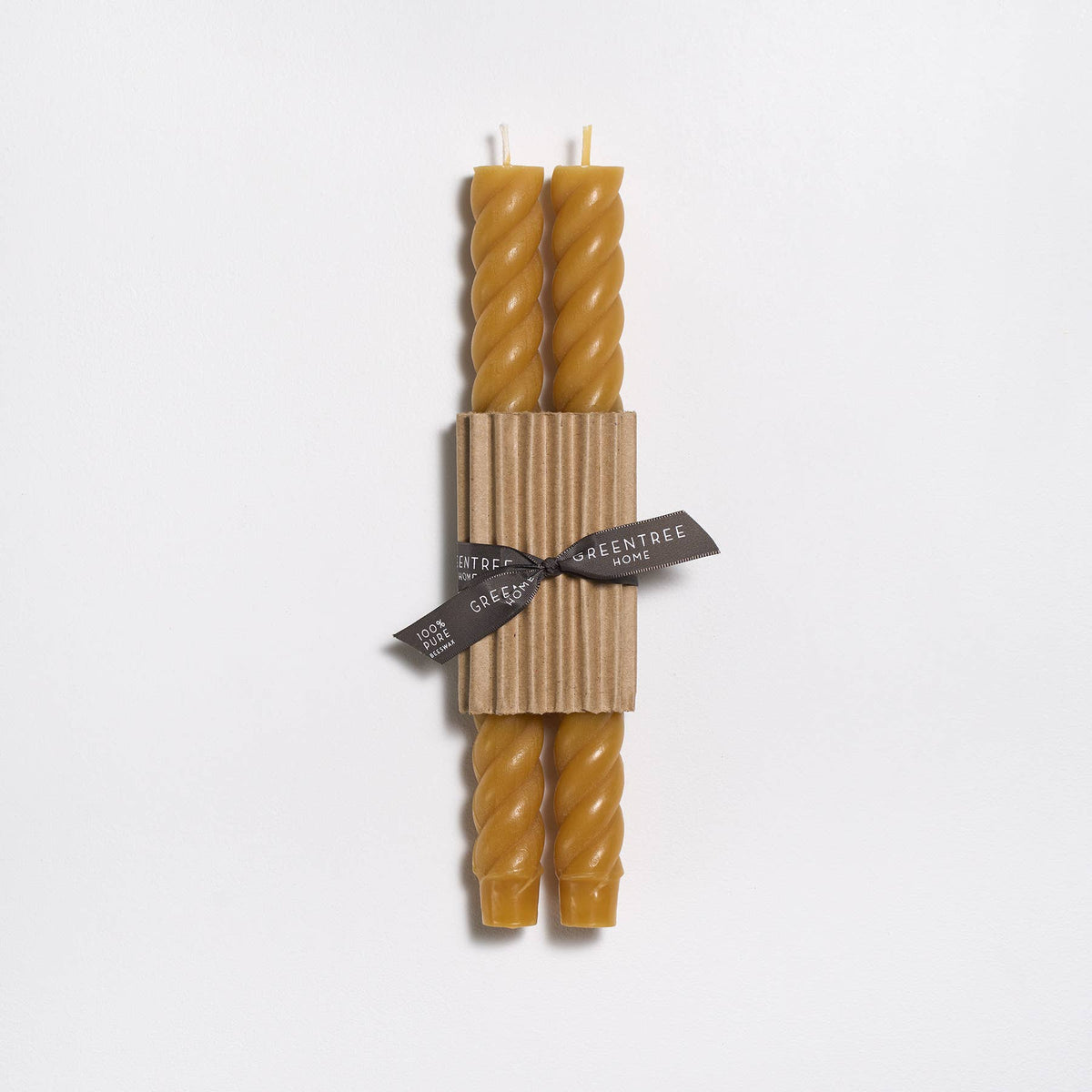 10" Rope Taper Handmade Beeswax Candles: Bittersweet
