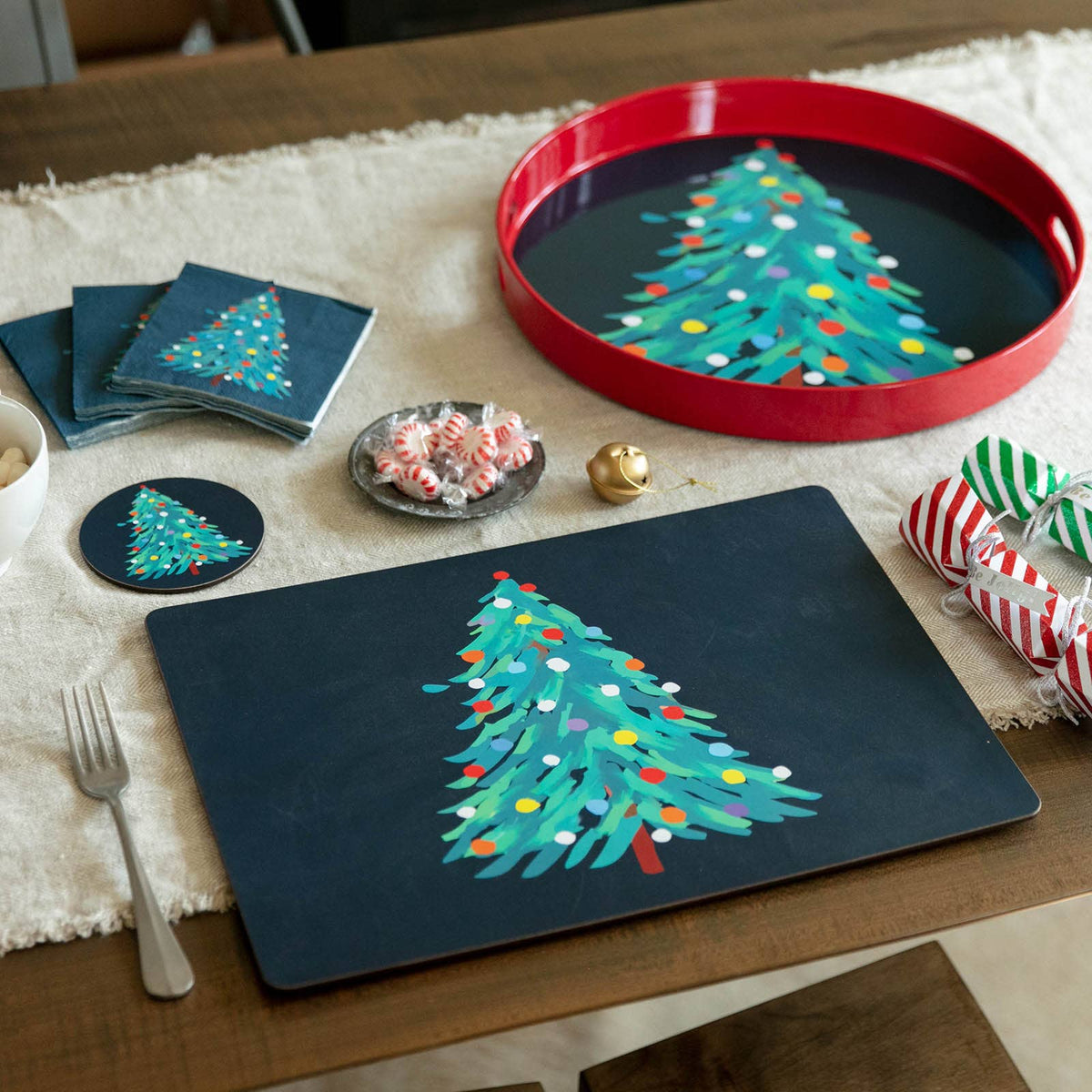 ABSTRACT CHRISTMAS TREE Paper Napkins, Pack of 20