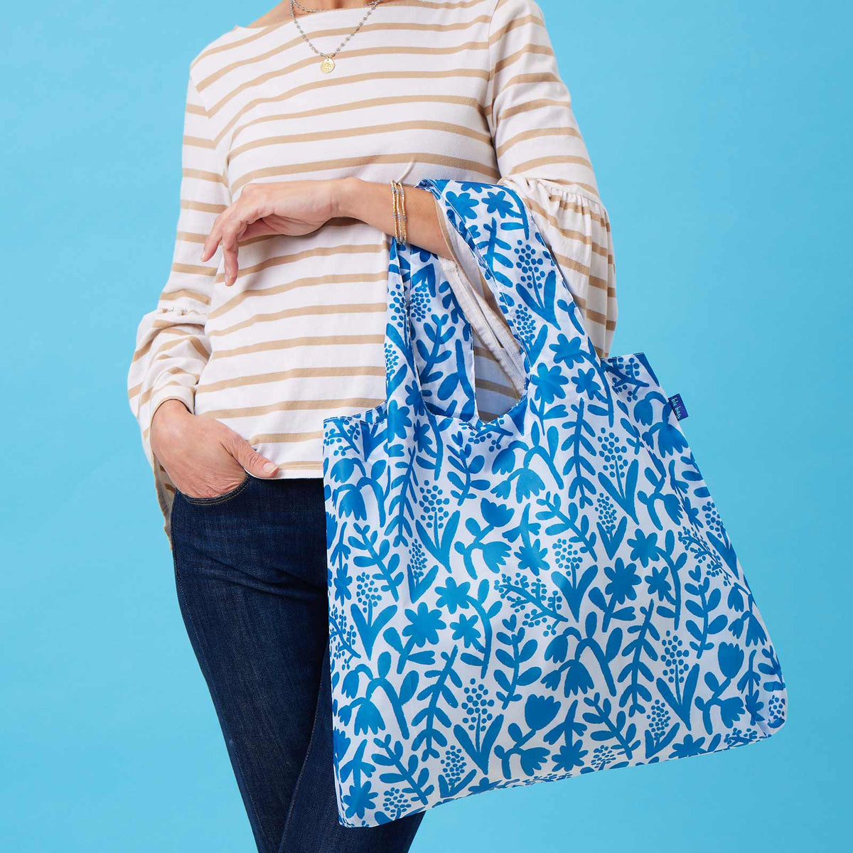 Botanical blu Reusable Shopping Bag