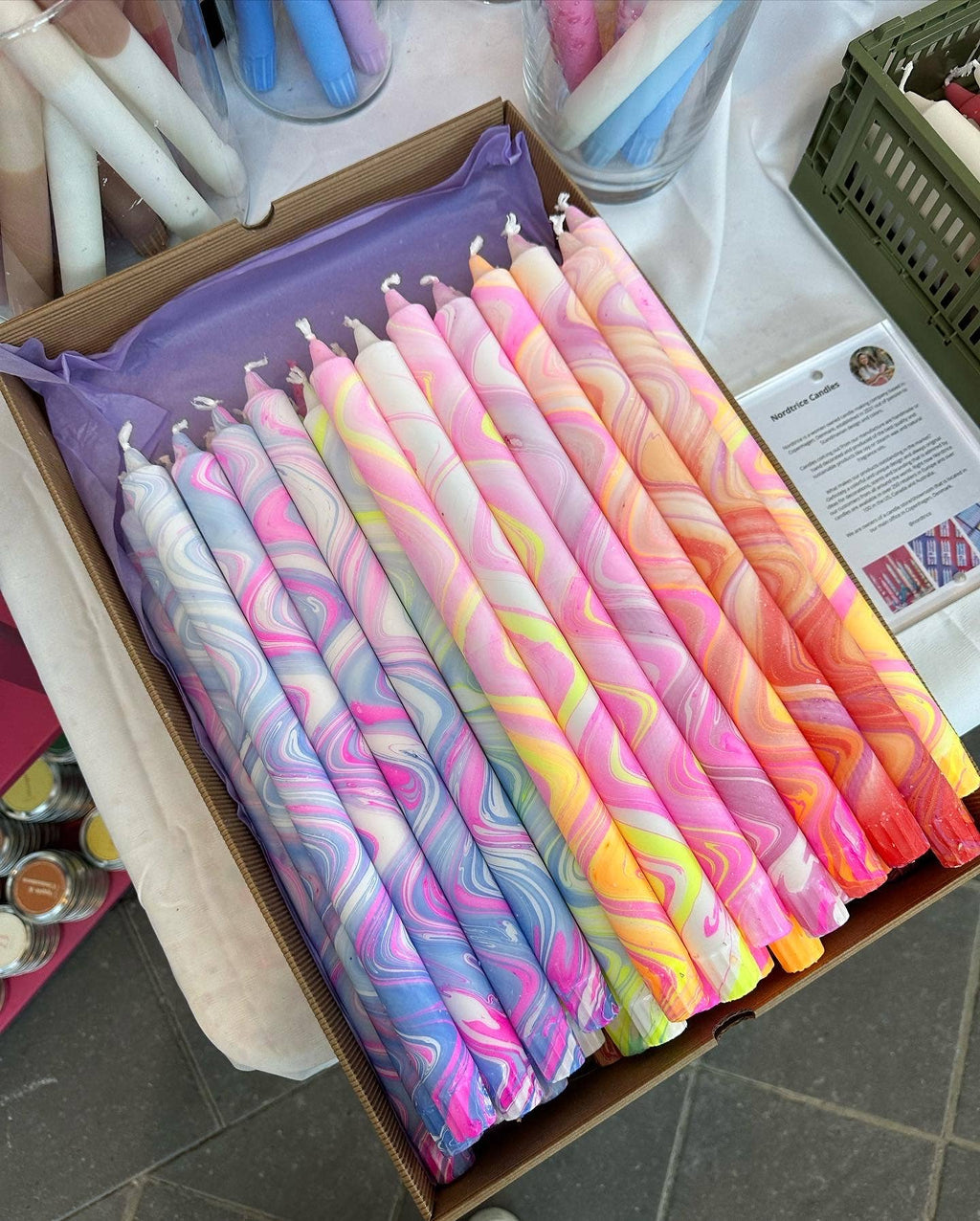 Taper candle (Long)- marble decorations 35 cm! each