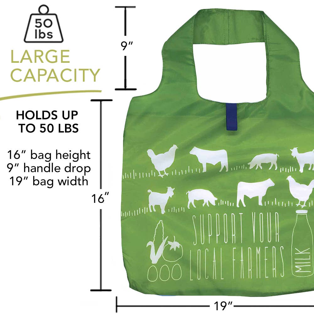 LOCAL FARMERS blu Bag Reusable Shopper Tote
