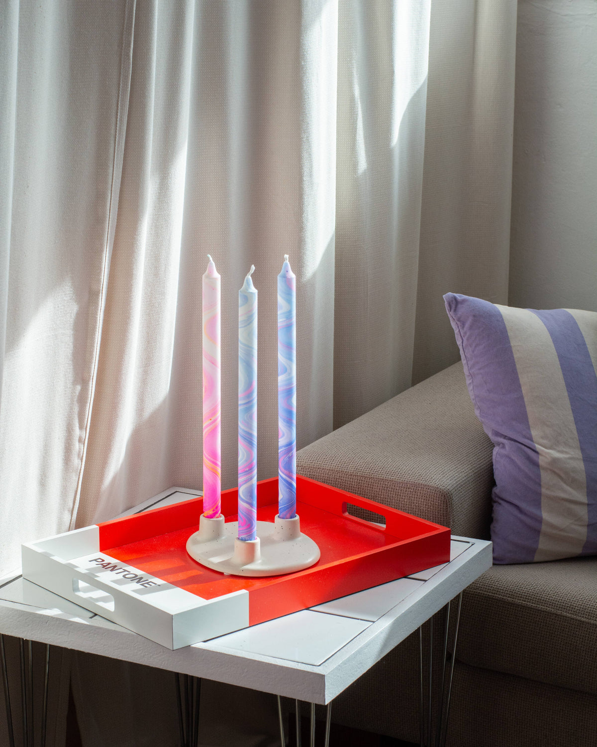 Taper candle (Long)- marble decorations 35 cm! each