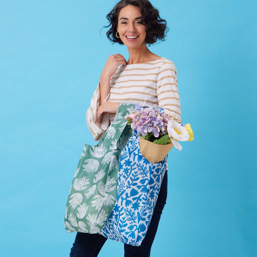 Botanical blu Reusable Shopping Bag