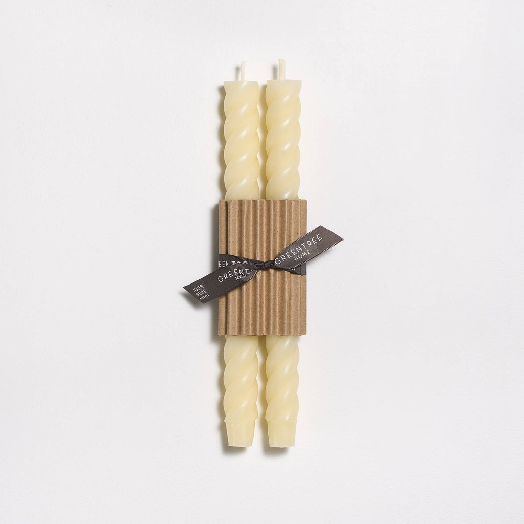 10" Rope Taper Handmade Beeswax Candles: Cobalt