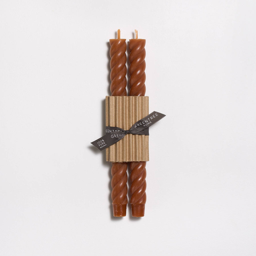 10" Rope Taper Handmade Beeswax Candles: Cobalt