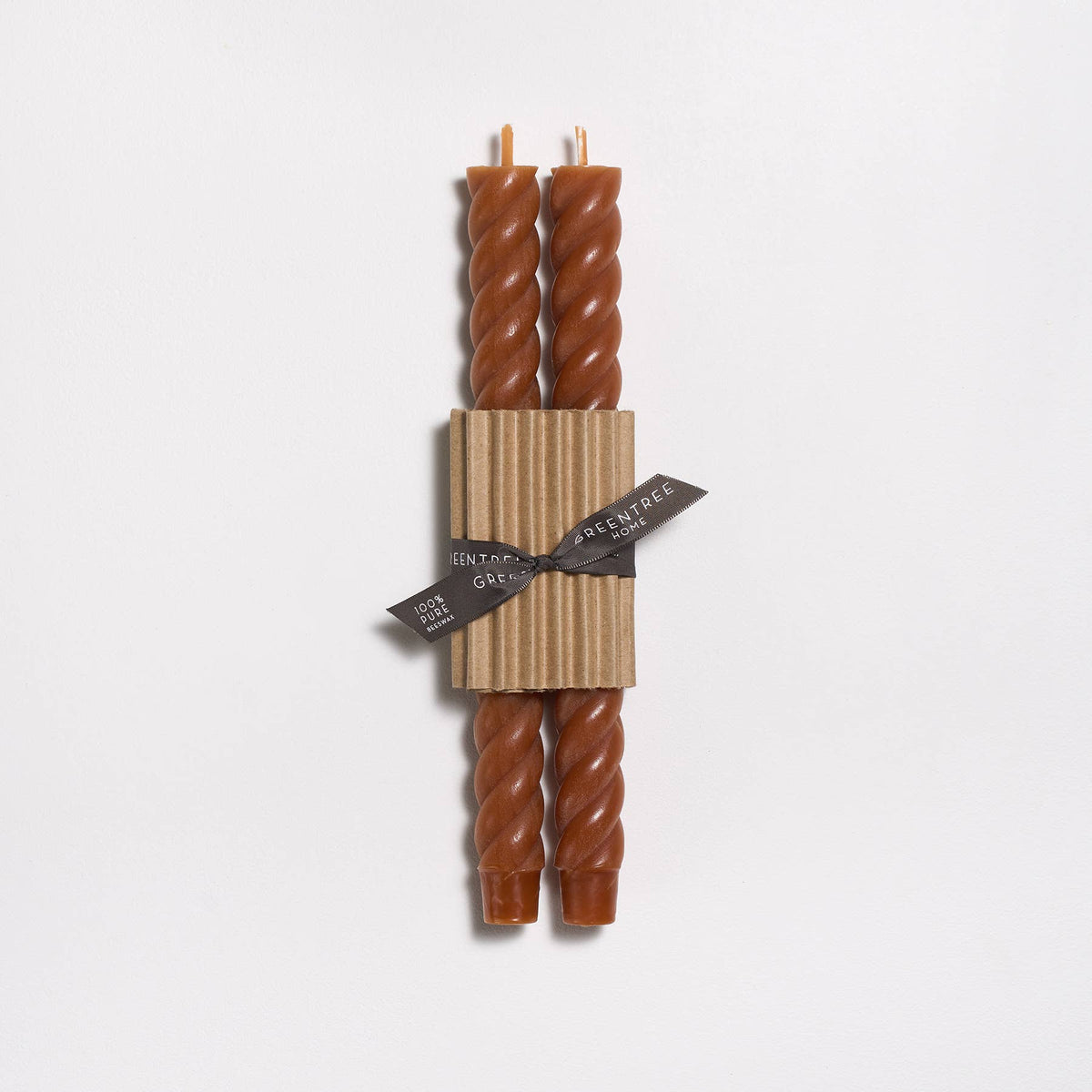 10" Rope Taper Handmade Beeswax Candles: Bittersweet