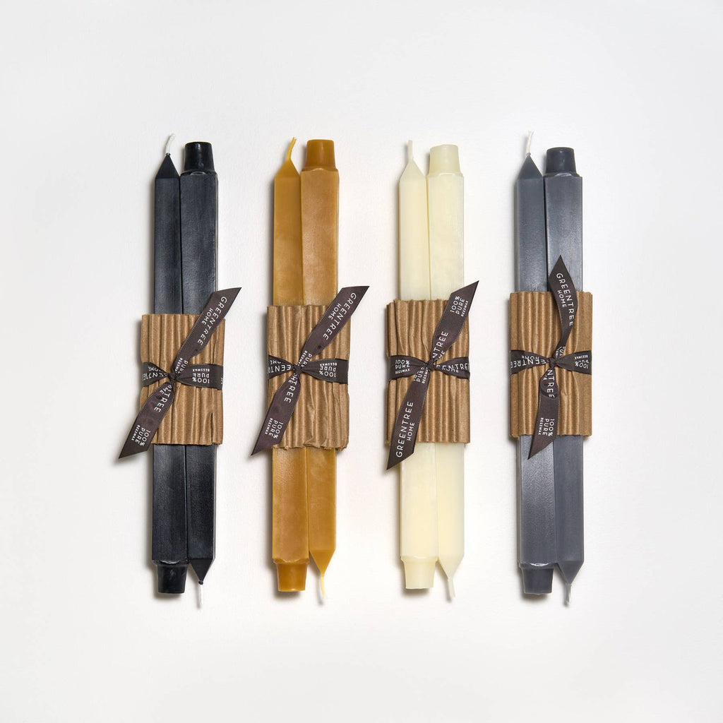 12" Square Taper Handmade Beeswax Candles: Goldenrod