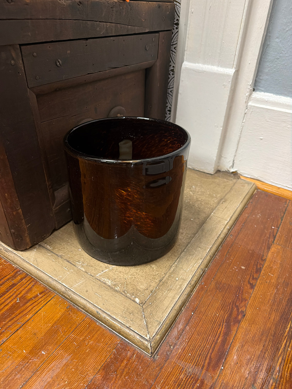 Tortoise Handblown Glass Vase/Hurricane