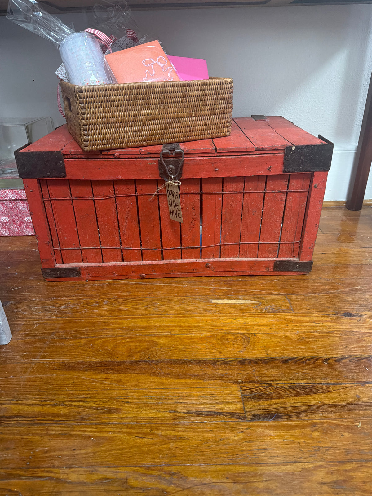 Wooden Red Crate