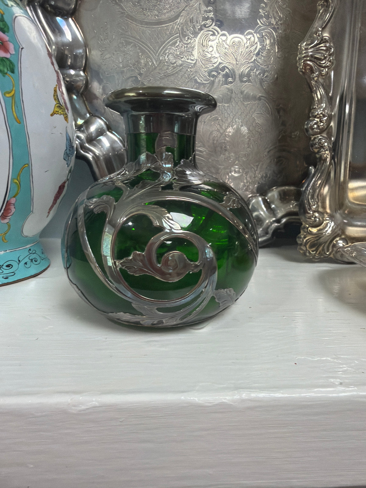 Glass Vase with SS overlay