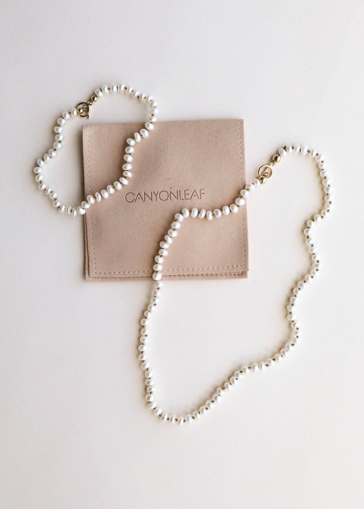 Dainty Natural Pearl Necklace + 14k Gold Filled Toggle: 15" Necklace