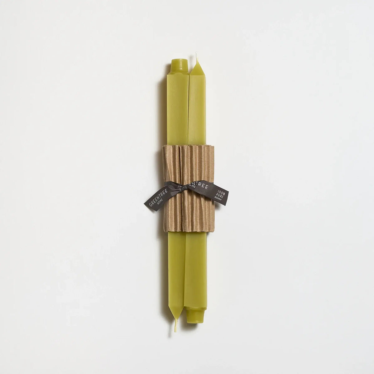 12" Square Taper Handmade Beeswax Candles: Bamboo