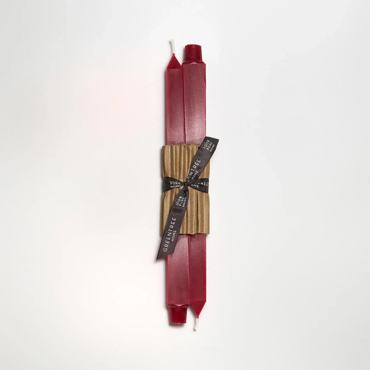 12" Square Taper Handmade Beeswax Candles: Spring green