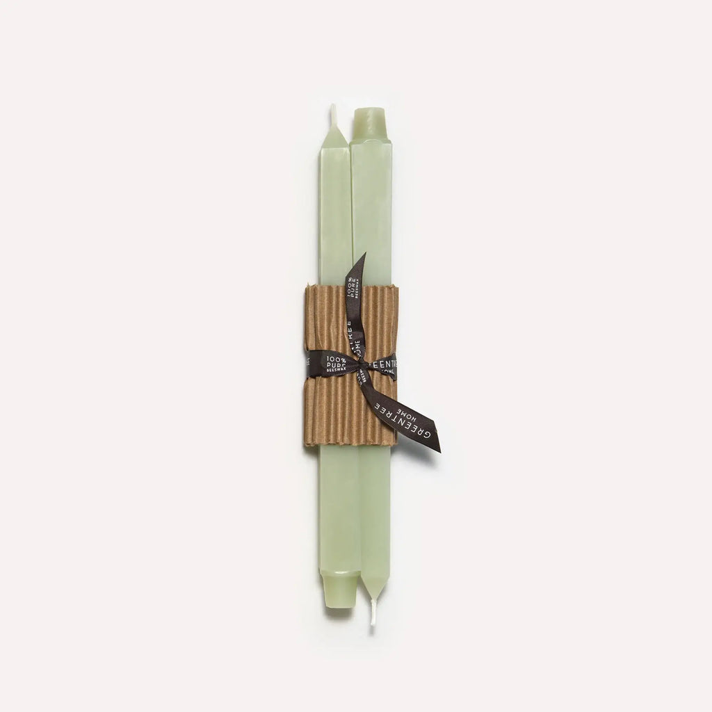 12" Square Taper Handmade Beeswax Candles: Natural
