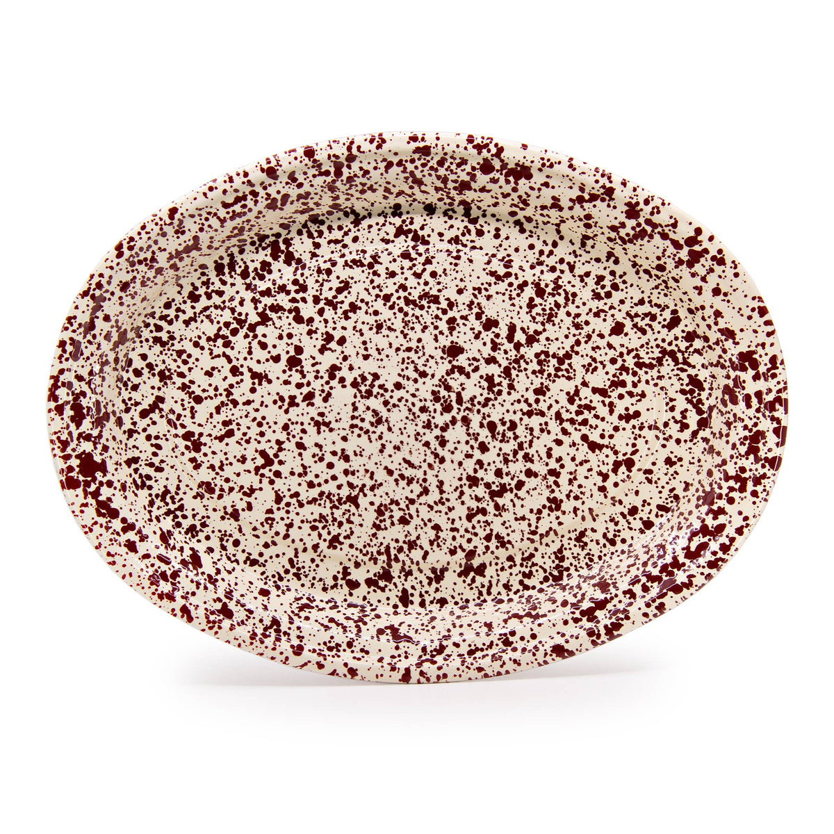 Splatter Enamelware Oval Platter: Blue Splatter