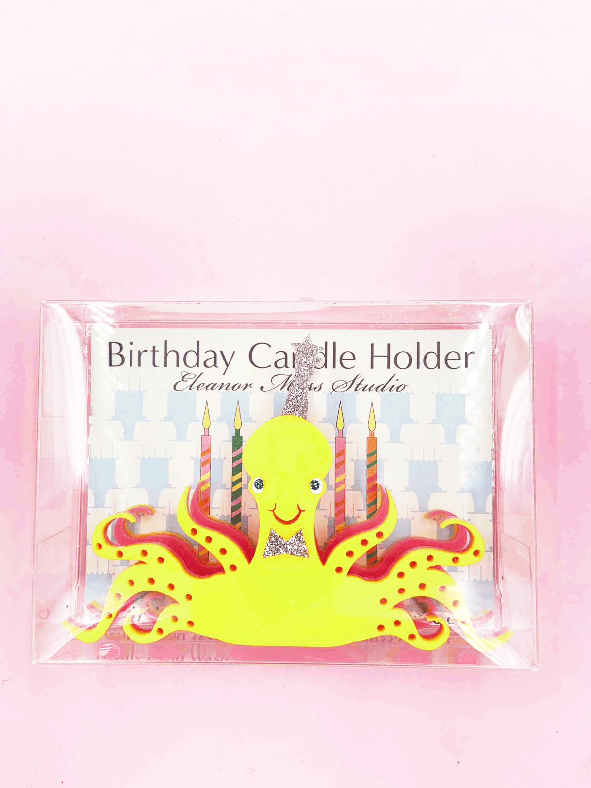 Octopus Birthday Candle Holder (Yellow)