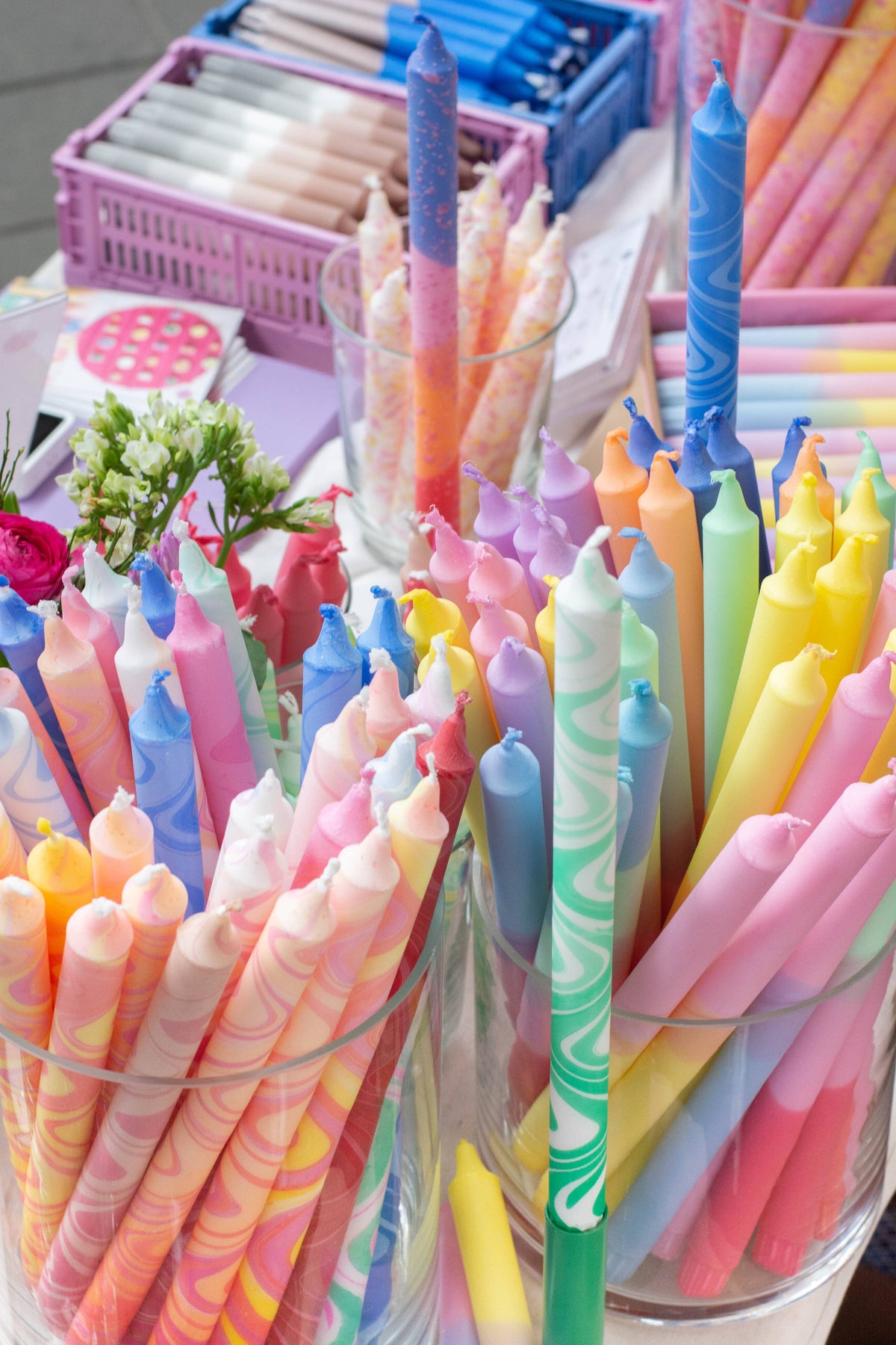 Taper candle (Long)- marble decorations 35 cm! each