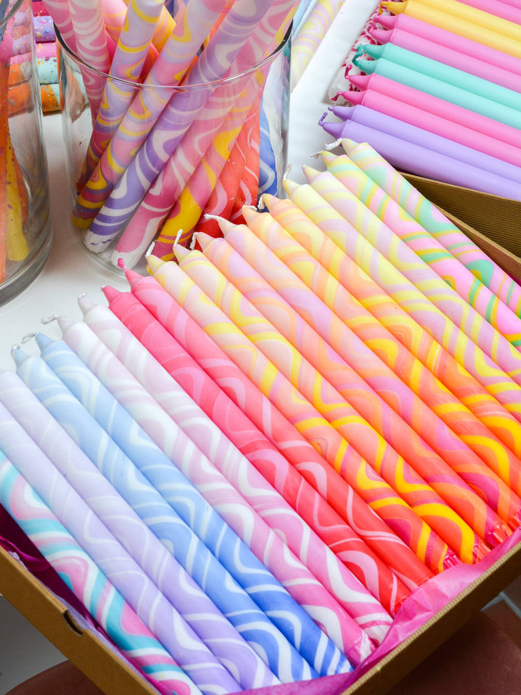 Taper candle (Long)- marble decorations 35 cm! each