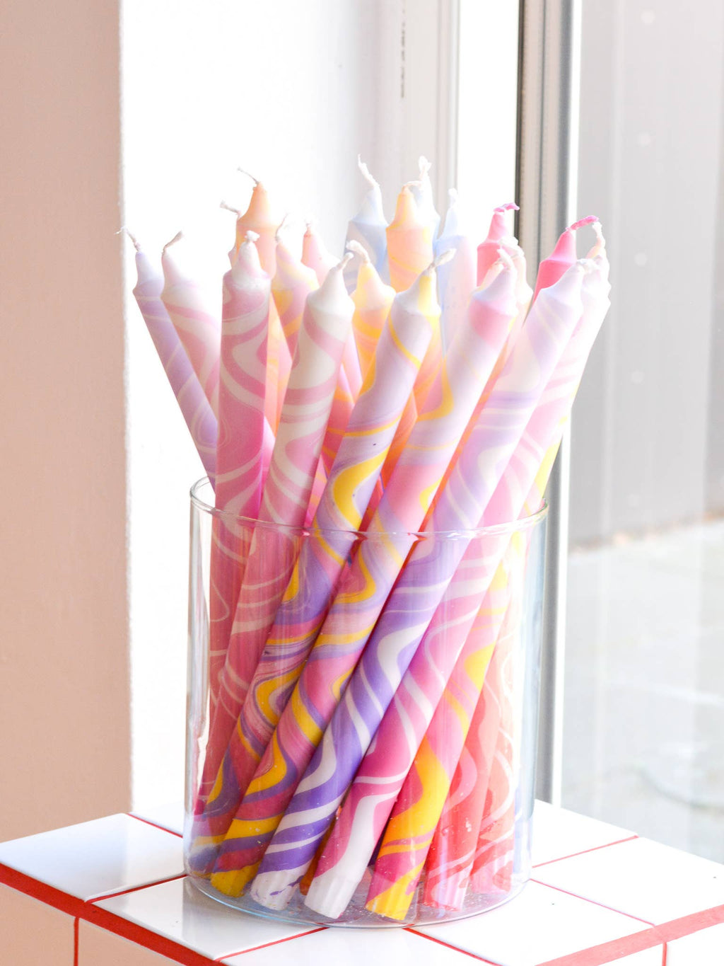 Taper candle (Long)- marble decorations 35 cm! each