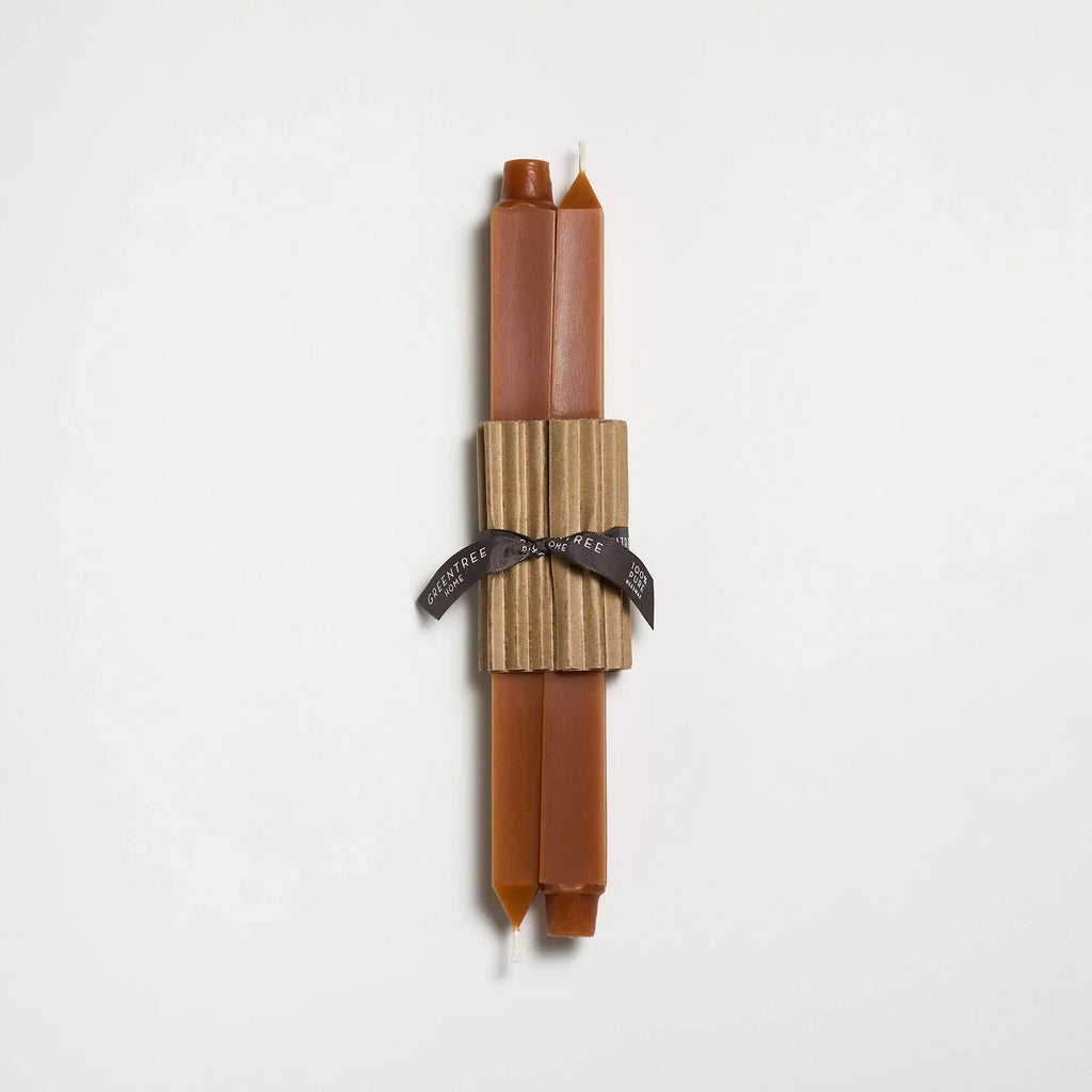 12" Square Taper Handmade Beeswax Candles: Goldenrod
