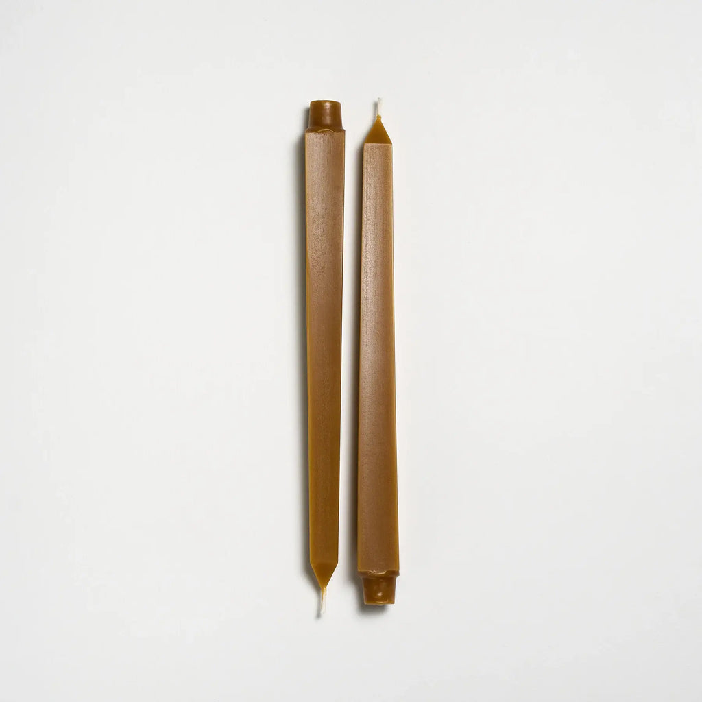 12" Square Taper Handmade Beeswax Candles: Natural