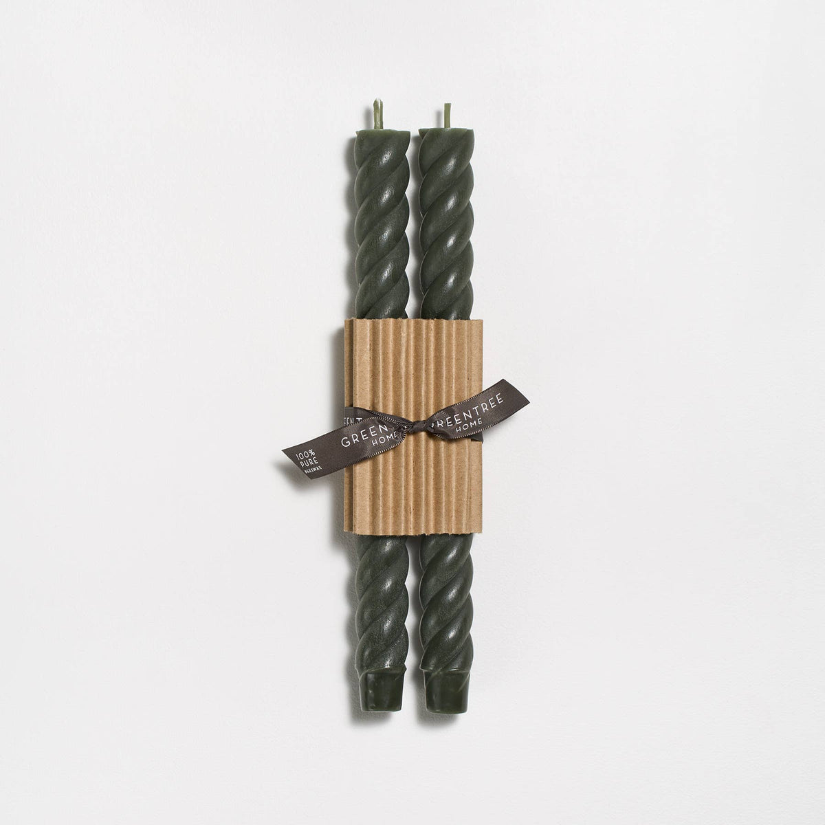 10" Rope Taper Handmade Beeswax Candles: Bittersweet