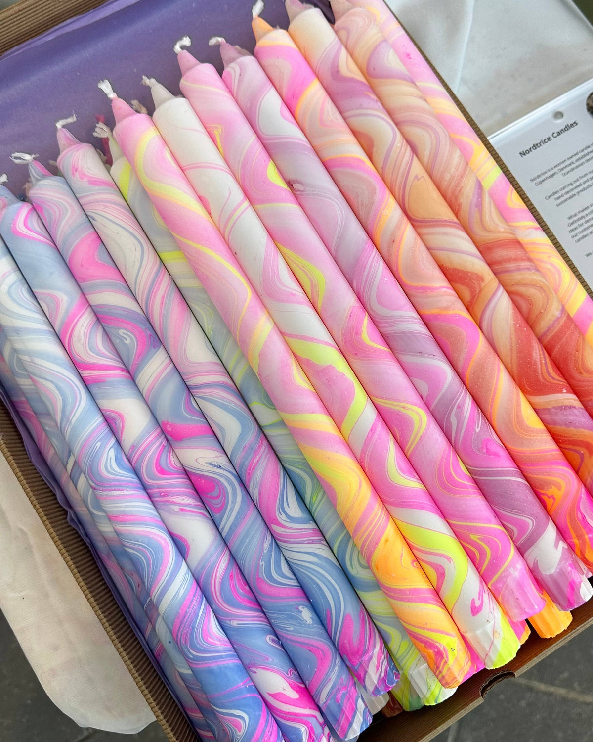 Taper candle (Long)- marble decorations 35 cm! each