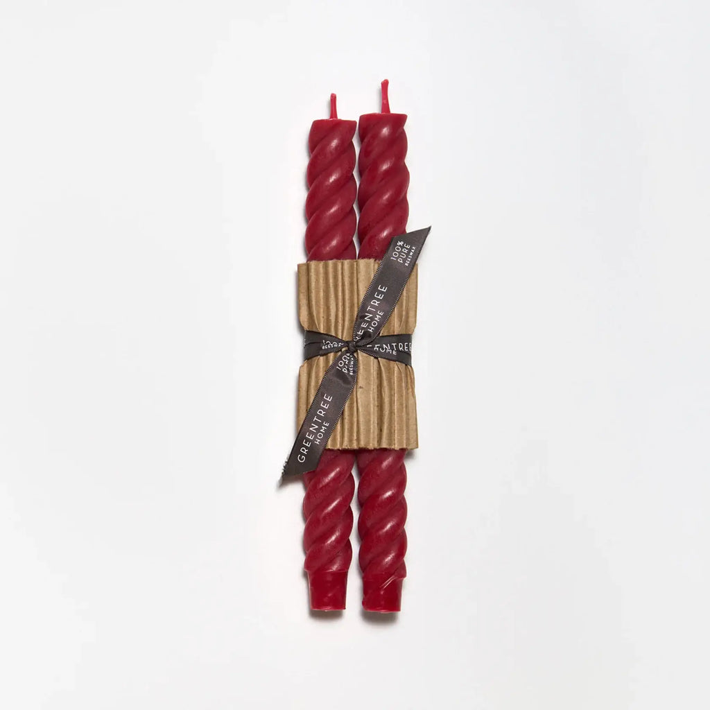 10" Rope Taper Handmade Beeswax Candles: Cobalt