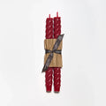 10" Rope Taper Handmade Beeswax Candles: Bittersweet