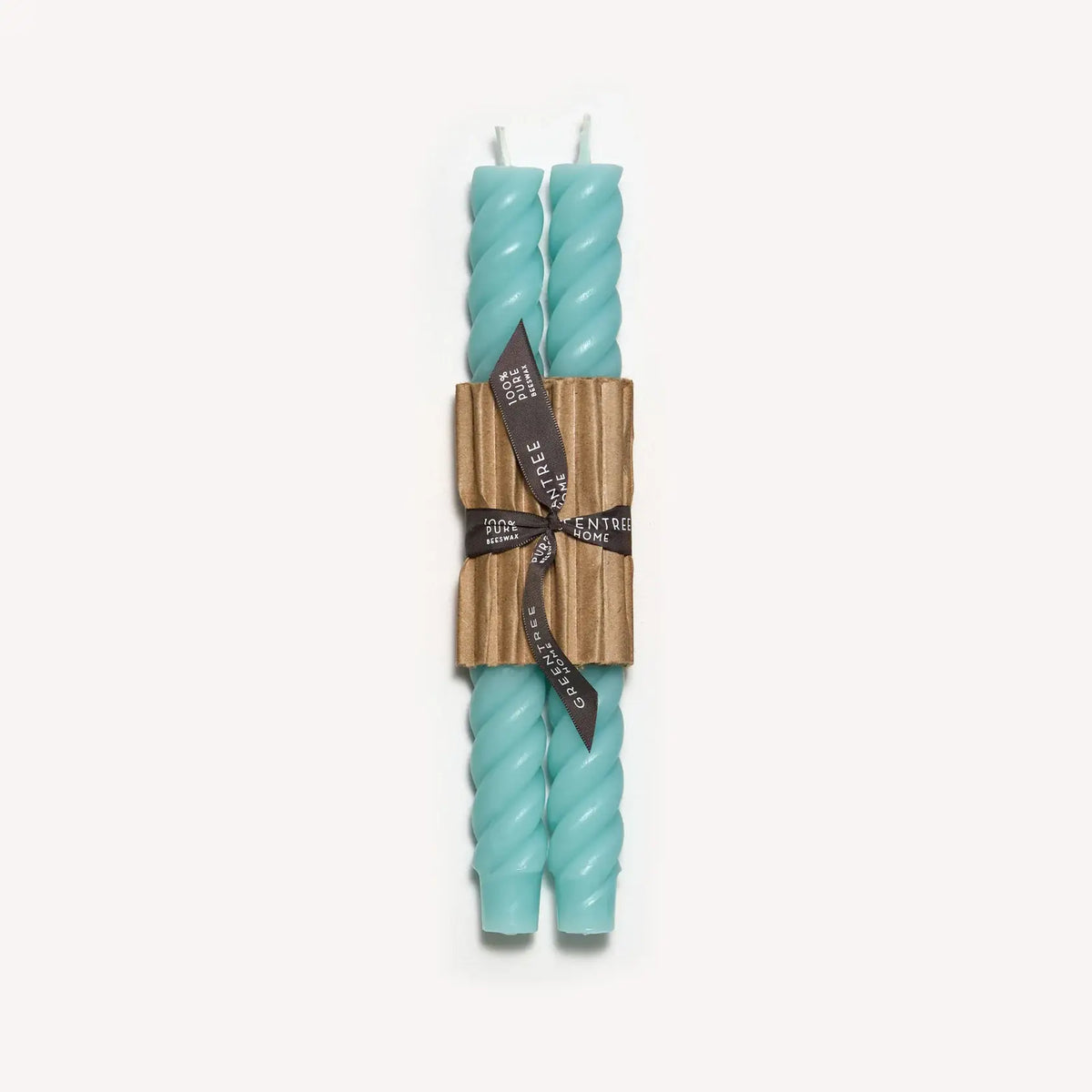 10" Rope Taper Handmade Beeswax Candles: Cobalt